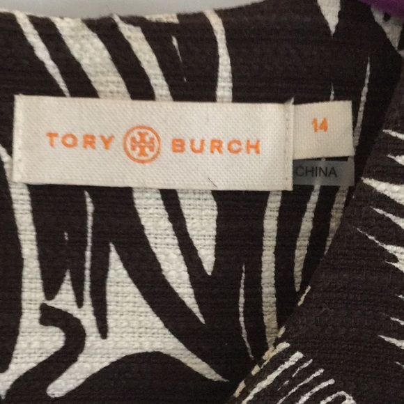 Tory Burch cotton Linen shift dress sz 14 brown - Picture 3 of 8